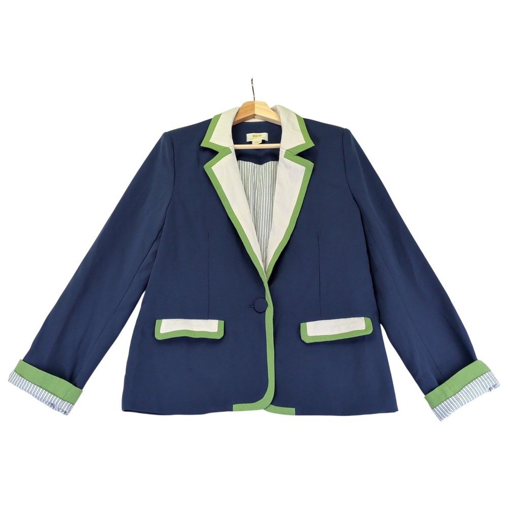 Maeve Anthropologie Colorblock Blazer Jacket Academia Trim Women's‎ Small